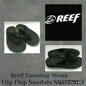 Reef Fanning Black Flip Flops Sandals Size 9M